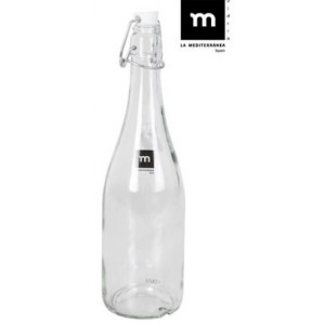 BOTELLA VIDRIO CON TAPON HERMETICO...