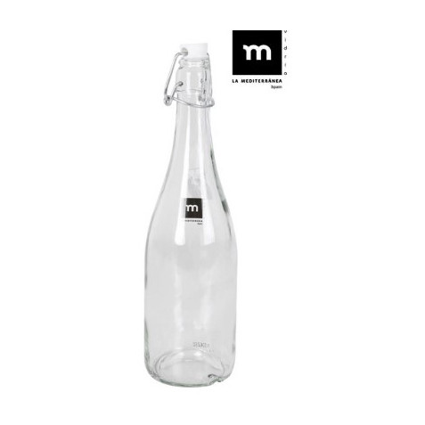 BOTELLA VIDRIO CON TAPON HERMETICO...