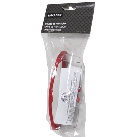 GAFAS DE PROTECCION ROJA LENTE BLANCO MADER - 57688-1