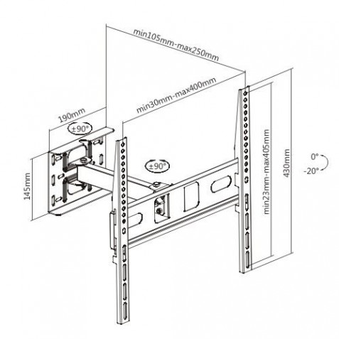 SOPORTE CON BRAZO TV LED, LCD 32"-65"...