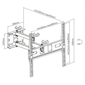 SOPORTE CON BRAZO TV LED, LCD 32"-65"...