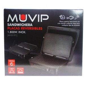 SANDWICHERA INOX 1800W 180º PLACAS...