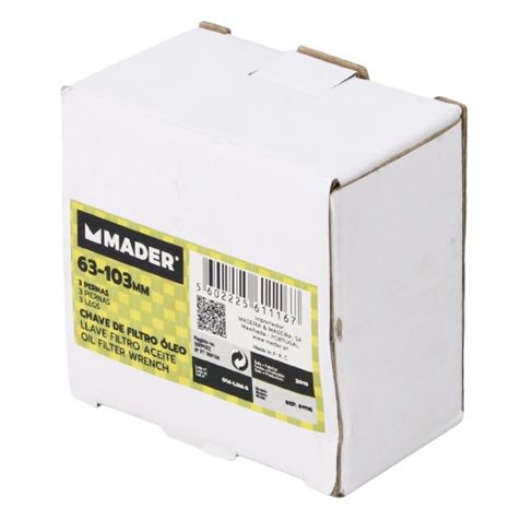LLAVE FILTRO ACEITE 3 ANCLAJES 63-103mm. MADER - 61116-1 LLAVE FILTRO ACEITE 3 ANCLAJES 63-103mm. MADER - 61116-1
