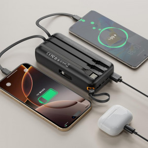 POWERBANK 20000MAH 3 SALIDAS NEGRO...