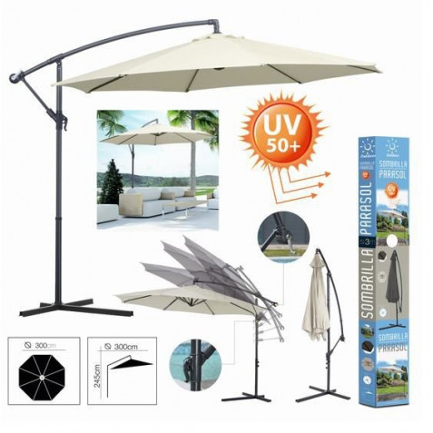 SOMBRILLA EXCENTRICA BEIGE 300CM