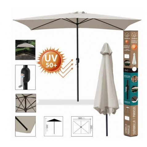 SOMBRILLA JARDIN 3X2 METROS UV50+ BEIGE