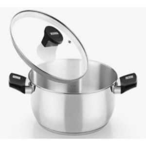 CACEROLA ACERO INOX CON TAPA VIDRIO...