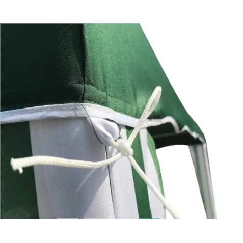 CARPA METÁLICA TELA Y VOLANTES VERDE/BLANCO 295X295X245CM - 76107H-2