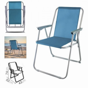 SILLA DE PLAYA PLEGABLE 52X43X74 AZUL...