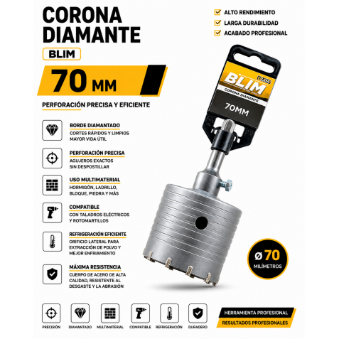CORONA DIAMANTE 70 MM BLIM