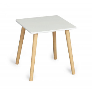 MESITA AUXILIAR MADERA BLANCA CUADRADA