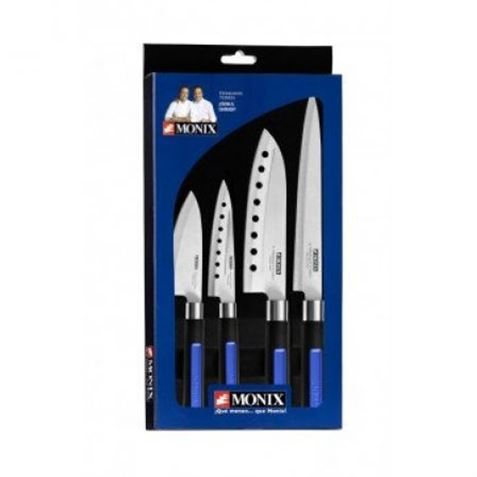PACK 4 CUCHILLOS JAPONESES MONIX SOLID PLUS - M355004