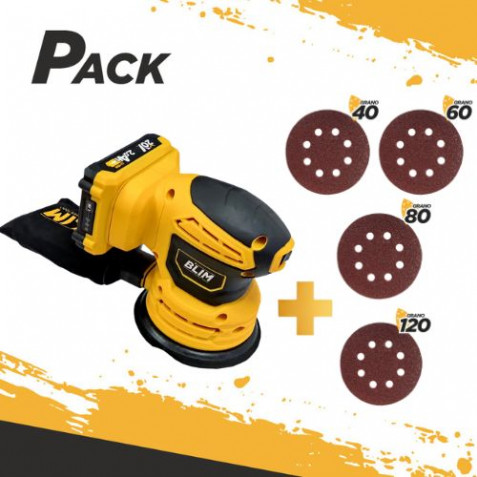 PACK LIJADORA ROTORBITAL 125MM 20V...