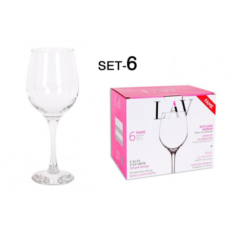 SET 6 COPAS VINO/AGUA 395CC FAME HI