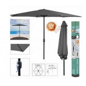 SOMBRILLA JARDIN 300CM METROS ANTRACITA