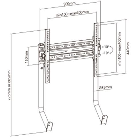 SOPORTE TELEVISOR HASTA 32"-55" RACING SIMULATOR COCKPIT R2 SEAT CROMAD - CR1077-1