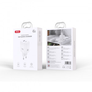 CARGADOR USB+USB-C 45W CE36 BLANCO XO