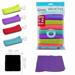 PACK 8 BAYETAS MICROFIBRAS 4 COLORES...