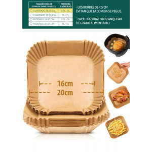 PACK 20 BASES PAPEL PARA AIRFRYER...