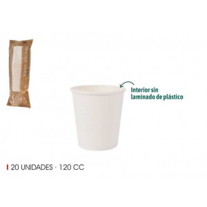 SET 20 VASO BLANCO CARTON 120CC ALGON