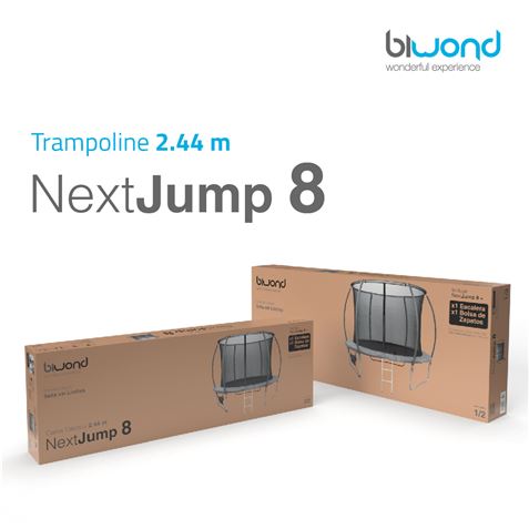 TRAMPOLIN CAMA ELASTICA 2.44 METROS NEXTJUMP 8 HASTA 100KG BIWOND AZUL - BW0052-6