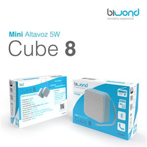 MINI ALTAVOZ BLUETOOTH 5W CUBE 8 BLANCO BIWOND - BW0048-3