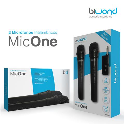 PACK 2 MICROFONOS INALAMBRICOS MICONE BIWOND - BW0046-3