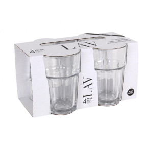 SET 4 VASOS VIDRIO 365CC ARAS LAV
