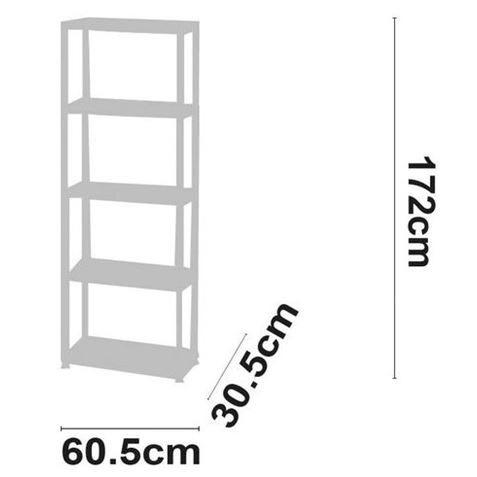 ESTANTERIA RESINA 5 BALDAS 172X60X30CM 125KG - 75835-1