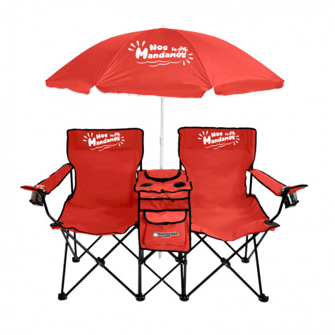 SILLA DOBLE PLEGABLE DE CAMPING CON...