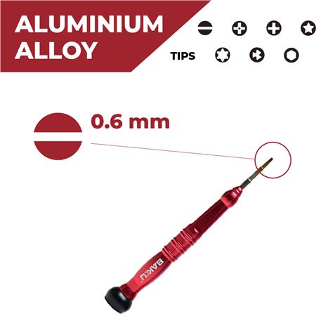 MINI DESTORNILLADOR DE PRECISION CABEZA PLANA 2.0 BAKU-340 - 54098-1