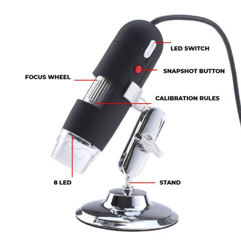 MICROSCOPIO DIGITAL USB 2.0 BAKU-500X - 53989-1