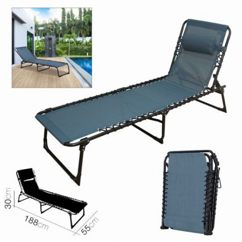 TUMBONA AZUL OSCURA PLEGABLE 188X55X30