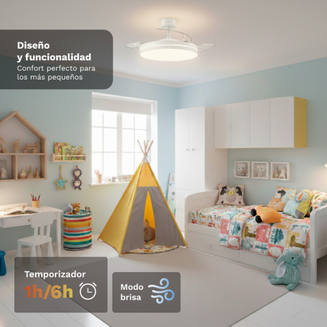 VENTILADOR DE TECHO 42" LED BLANCO...