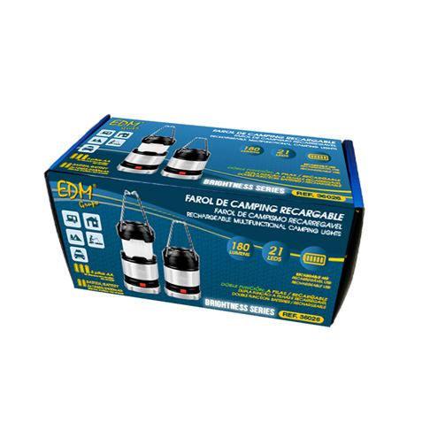 FAROL CAMPING RECARGABLE CON BATERIA O PILAS 4 POSICIONES DE LUZ - 36026_1