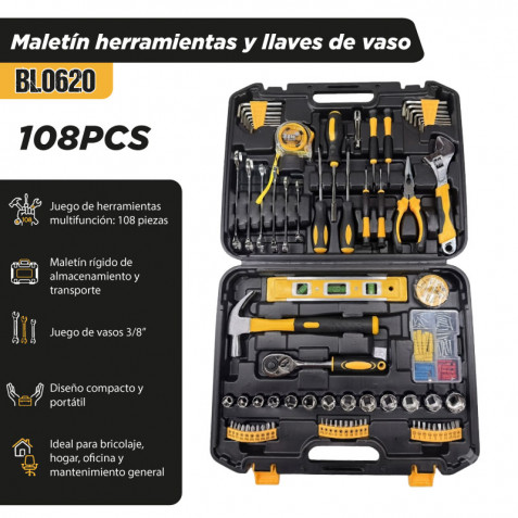 MALETIN HERRAMIENTAS Y LLAVES DE VASO...