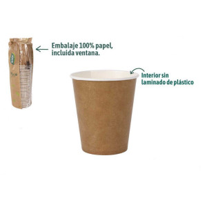 SET 30 VASOS CARTON KRAFT 250CC ALGON