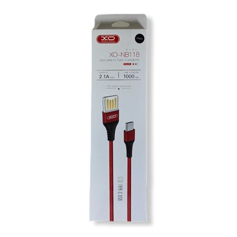 CABLE NB118 CARGA RAPIDA SLIM USB - LIGHTNING | 2.1A | 1 METRO | ROJO XO - XONB118COMUN