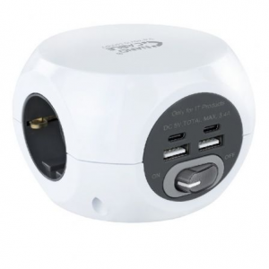 BASE MULTIPLE 3 TOMAS + 4 USB NANOCABLE