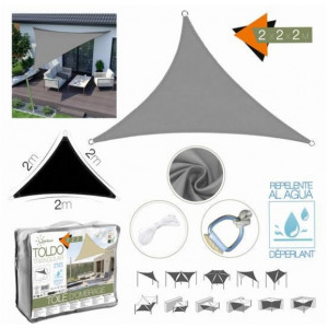 TOLDO TRIANGULAR 2X2X2 METROS GRIS...