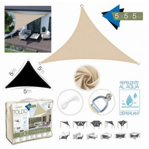 TOLDO TRIANGULAR 5X5X5 METROS BEIGE...