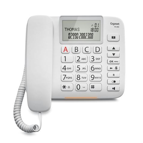 TELEFONO FIJO DL380 BLANCO GIGASET - 1326033-1
