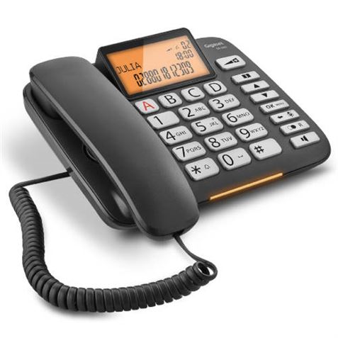TELEFONO FIJO DL580 NEGRO GIGASET - 1326034-1