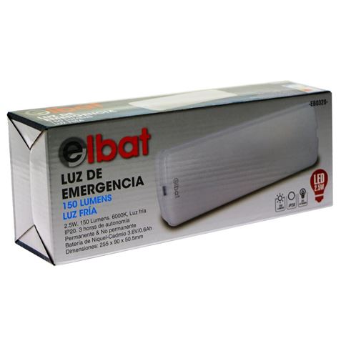 LUZ DE EMERGENCIA 150LUMENS 6000K ELBAT - EB0320-2