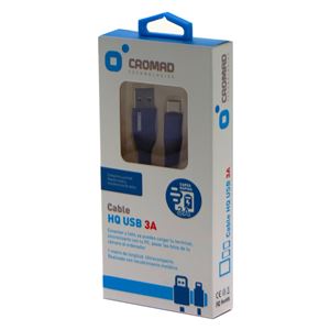 CABLE HQ USB A TIPO C 1 METRO 3A AZUL CROMAD - CR0999-1