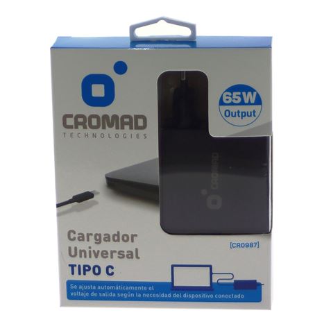 CARGADOR UNIVERSAL 65W TIPO C CROMAD - CR0987-3