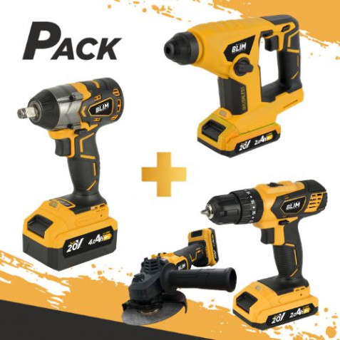 PACK 20V TALADRO + LLAVE DE IMPACTO +...