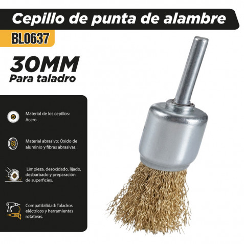 CEPILLO DE PUNTA DE ALAMBRE 30MM PARA...