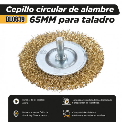 CEPILLO CIRCULAR DE ALAMBRE 65MM PARA...