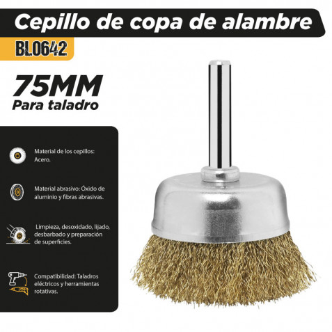 CEPILLO DE COPA DE ALAMBRE 75MM PARA...